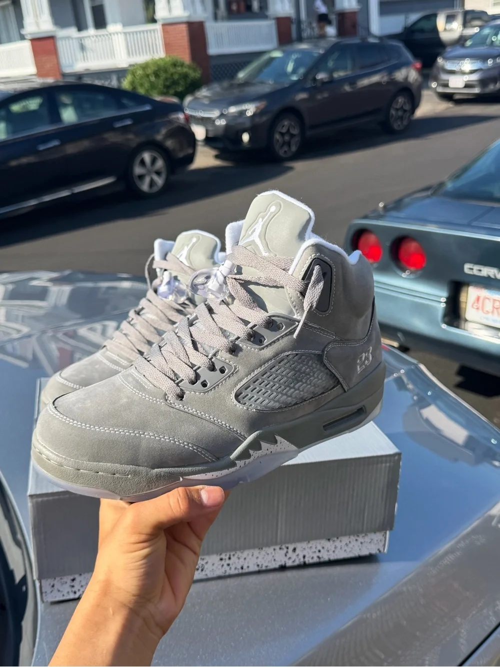 Jordan Grey Suede High-Top Sneakers